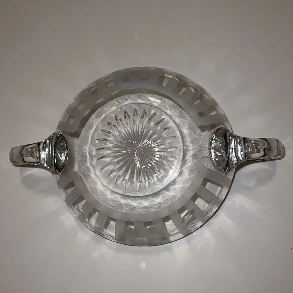Vintage Heisey Glass Candy Relish Dip Bowl 2 Handled EUC